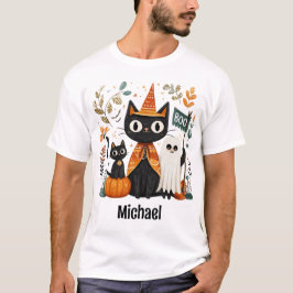 Personalisiertes Niedliches Schwarzes Katzen und G T-Shirt