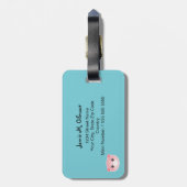 Personalisiertes Niedliches Schwein | Hier drüben Gepäckanhänger (Rückseite vertikal)