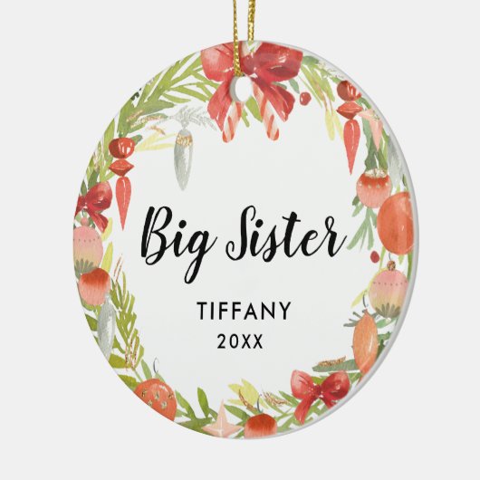 Personalisiertes Niedliches Schwestergeschenk | Bi Keramik Ornament (Links)