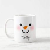 Personalisiertes Niedliches Snowman-Gesicht Kaffeetasse (Links)