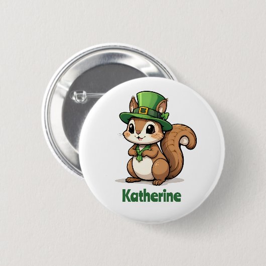 Personalisiertes Niedliches St. Patrick's Day Eich Button (Vorne & Hinten)
