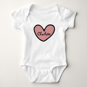 Personalisiertes Niedliches süßes Herz Muster Baby Strampler