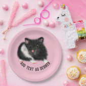 Personalisiertes Niedliches SYRIAN HAMSTER Schwarz Pappteller (Party)