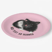 Personalisiertes Niedliches SYRIAN HAMSTER Schwarz Pappteller (Schrägansicht)