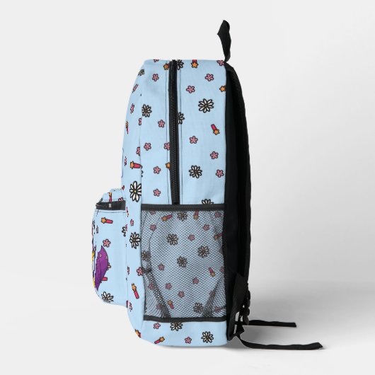 Personalisiertes Niedliches und einfaches Blue Flo Bedruckter Rucksack (Rechts)