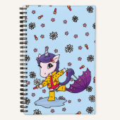 Personalisiertes Niedliches und einfaches Blue Flo Notizblock (Vorderseite)