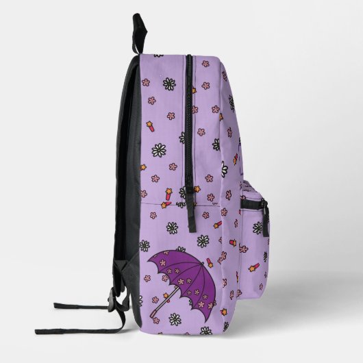 Personalisiertes Niedliches und einfaches Lila Blu Bedruckter Rucksack (Links)