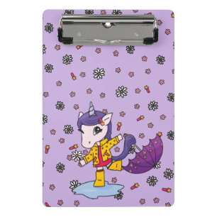 Personalisiertes Niedliches und einfaches Lila Blu Mini Klemmbrett