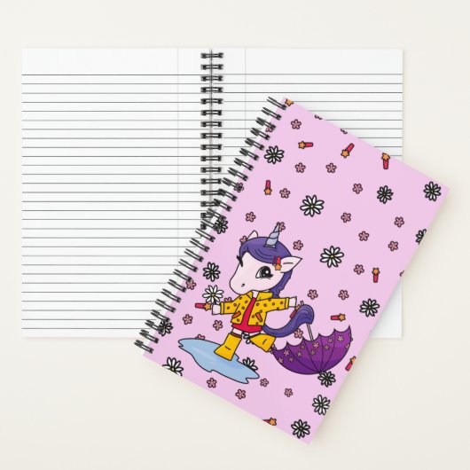 Personalisiertes Niedliches und einfaches Rosa Blu Notizblock (Innen)