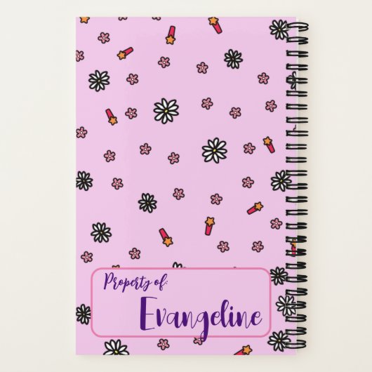 Personalisiertes Niedliches und einfaches Rosa Blu Notizblock (Rückseite)