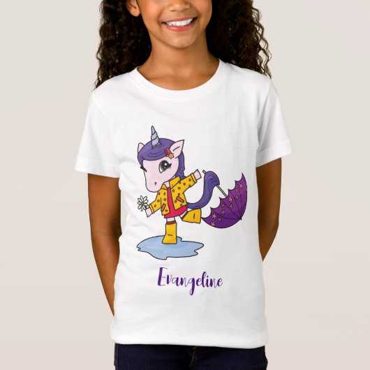 Personalisiertes Niedliches und einfaches Rosa Blu T-Shirt (Vorderseite)