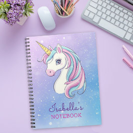 Personalisiertes Niedliches Unicorn-Regenbogen-Lil Notizblock