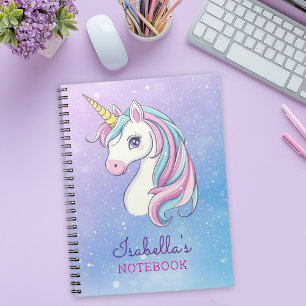 Personalisiertes Niedliches Unicorn-Regenbogen-Lil Notizblock