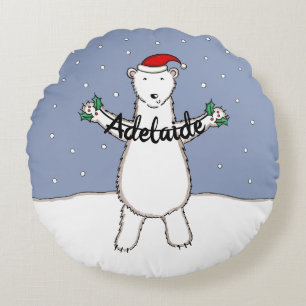 Personalisiertes Niedliches Weihnachtsbärenkissen Rundes Kissen