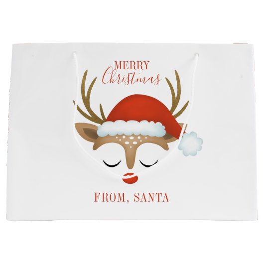 Personalisiertes Niedliches Weihnachtsfest Große Geschenktüte (Vorderseite)