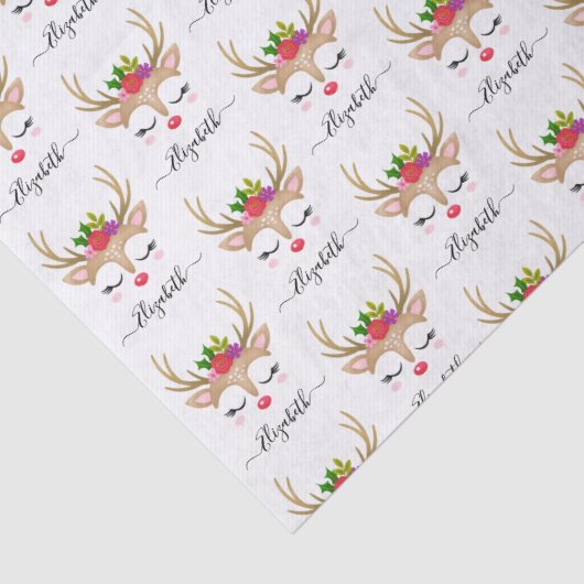 Personalisiertes Niedliches Weihnachtsfest Seidenpapier (Detail)