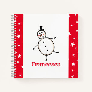 Personalisiertes Niedliches Weihnachtsfestsnowmann Notizblock