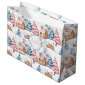 Personalisiertes Niedliches Weihnachtsgebäck Große Geschenktüte (Vorderseite Schrägansicht)