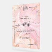 Personalisiertes Nikkah Begrüßungszeichen - Rose Acrylschild (Winkel)