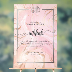 Personalisiertes Nikkah Willkommens-Acrylschild - Acrylschild
