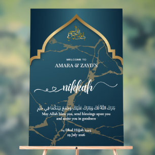 Personalisiertes Nikkah-Willkommensschild – Tiefes Acrylschild
