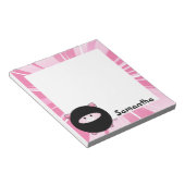 Personalisiertes Ninja Pig in Pink Notizblock (angewinkelt)