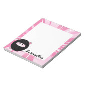 Personalisiertes Ninja Pig in Pink Notizblock (Rotiert)