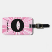 Personalisiertes Ninja Schwein auf Rosa Gepäckanhänger (Vorderseite horizontal)