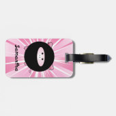 Personalisiertes Ninja Schwein auf Rosa Gepäckanhänger (Rückseite horizontal)