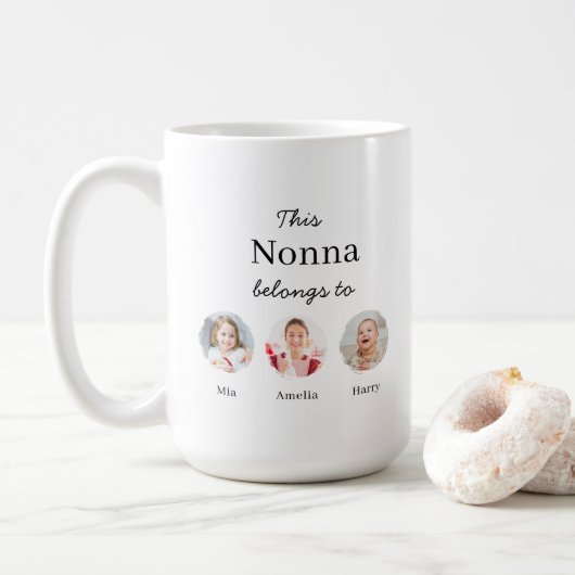 Personalisiertes Nonna-Geschenk Kaffeetasse (Mit Donut)