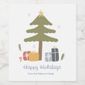 Personalisiertes nordisches Weihnachtsgeschäft Weinetikett (Einzelnes Label)