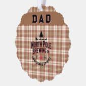 Personalisiertes North Pole Brewing Weihnachtsfest Ornament Karte (Links)