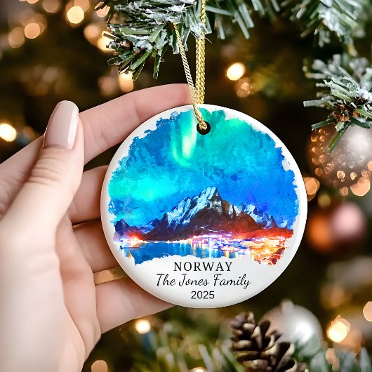 Personalisiertes norwegisches Ornament, Geschenk N Keramik Ornament