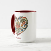 Personalisiertes Norwegisches Rosemaling Folkloreh Tasse (Vorderseite Links)