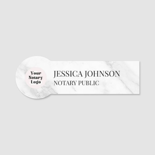 Personalisiertes Notarlogo aus weißem und grauem M Namensschild (Vorderseite)