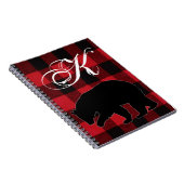 Personalisiertes Note Book Red Buffalo Kariert Bär Notizblock (Rechte Seite)