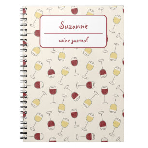 Personalisiertes Notebook aus Red White Wine Glass Notizblock