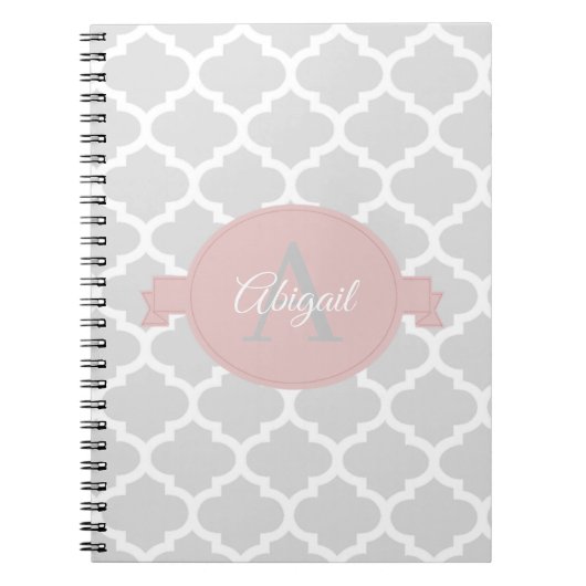Personalisiertes Notebook aus rosa Quatrefolie Notizblock (Vorderseite)