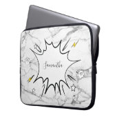 Personalisiertes Notebook-Comic aus Marmor Laptopschutzhülle (Vorderseite Links)