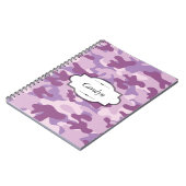Personalisiertes Notebook für lila Camouflage Notizblock (Linke Seite)