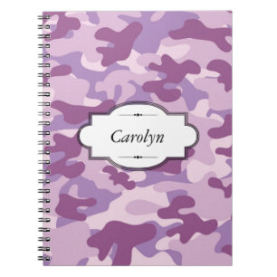 Personalisiertes Notebook für lila Camouflage Notizblock