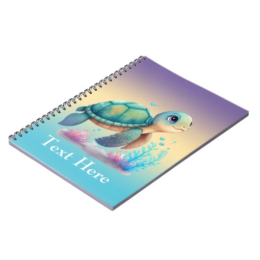 Personalisiertes Notebook für Meeresschildkröten Notizblock (Linke Seite)