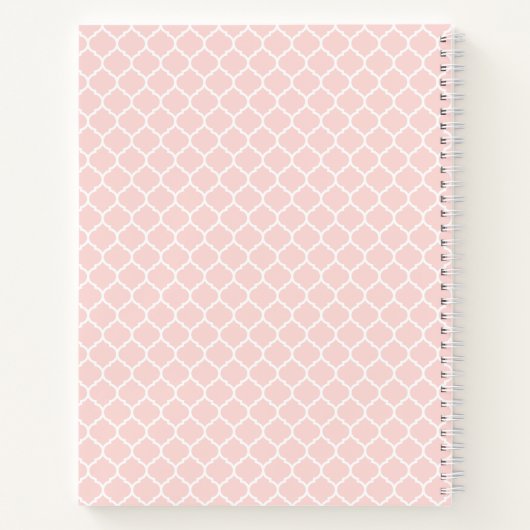 Personalisiertes Notebook in Rosa Notizblock (Rückseite)