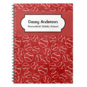 Personalisiertes Notebook in Rot und Weiß Notizblock (Vorderseite)