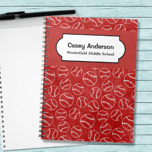 Personalisiertes Notebook in Rot und Weiß Notizblock