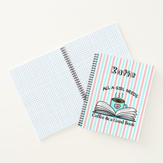 Personalisiertes Notebook | Kaffee und gutes Buch (Innenseite)