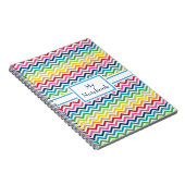 Personalisiertes Notebook - Mehrfarbige Zigzags Notizblock (Rechte Seite)