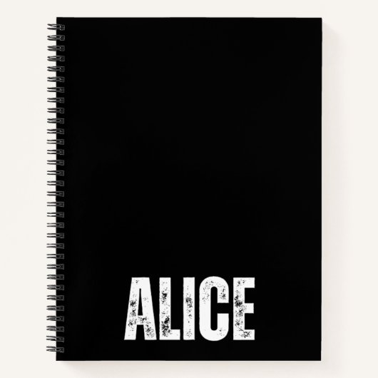Personalisiertes Notebook mit Alice Notizblock (Vorderseite)