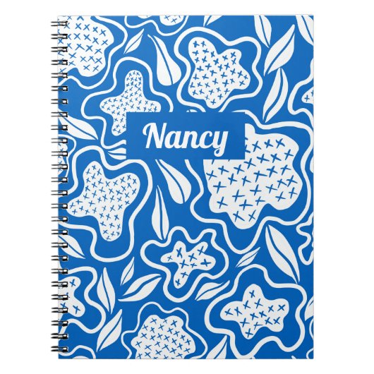 Personalisiertes Notebook mit Blue-Cross-Stitch Notizblock (Vorderseite)