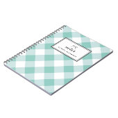 Personalisiertes Notebook mit Blue Gingham Pattern Notizblock (Linke Seite)
